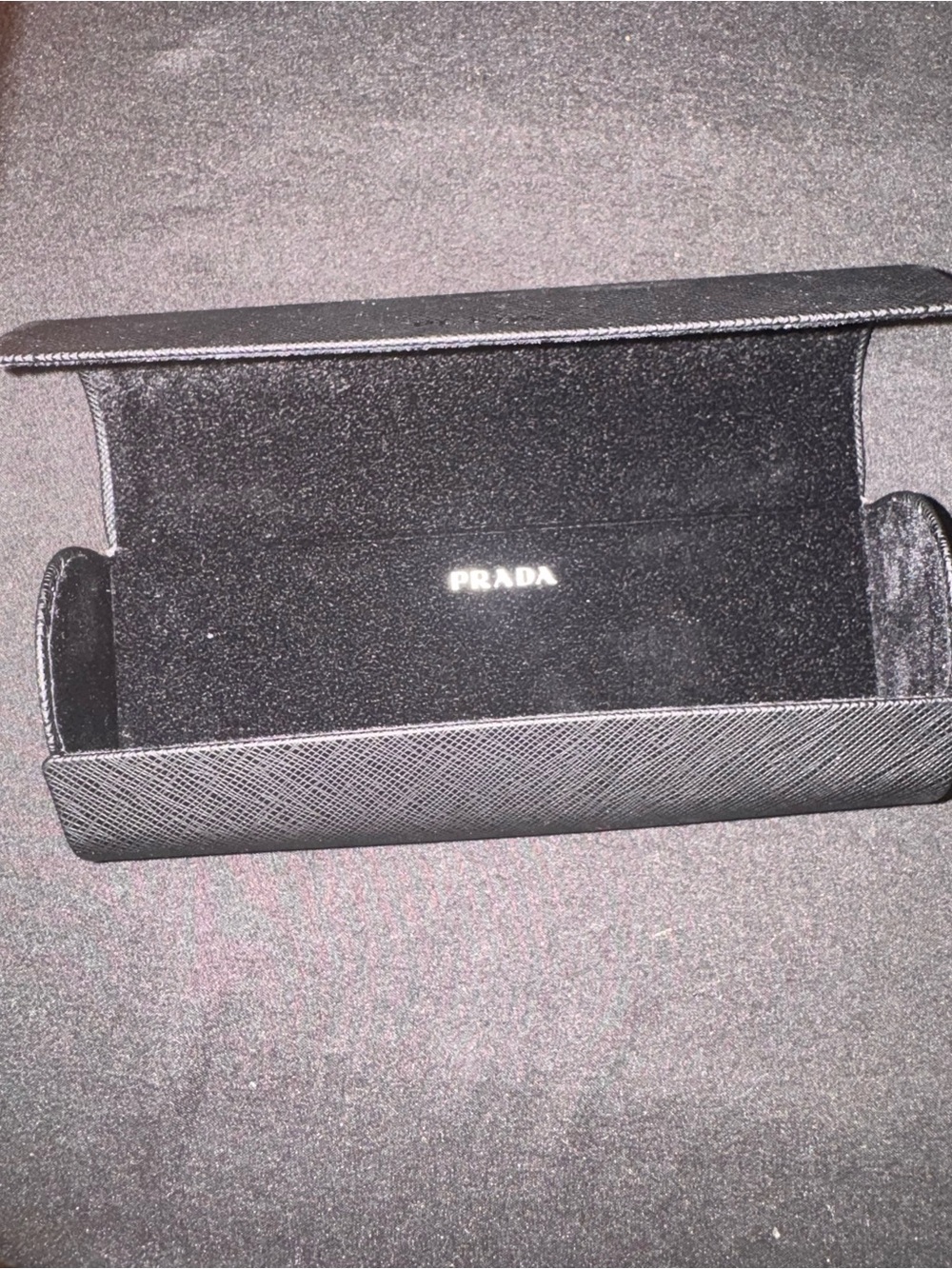 Prada Black Saffiano Eyeglass Case with Logo